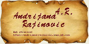 Andrijana Rajinović vizit kartica